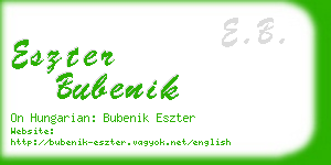 eszter bubenik business card